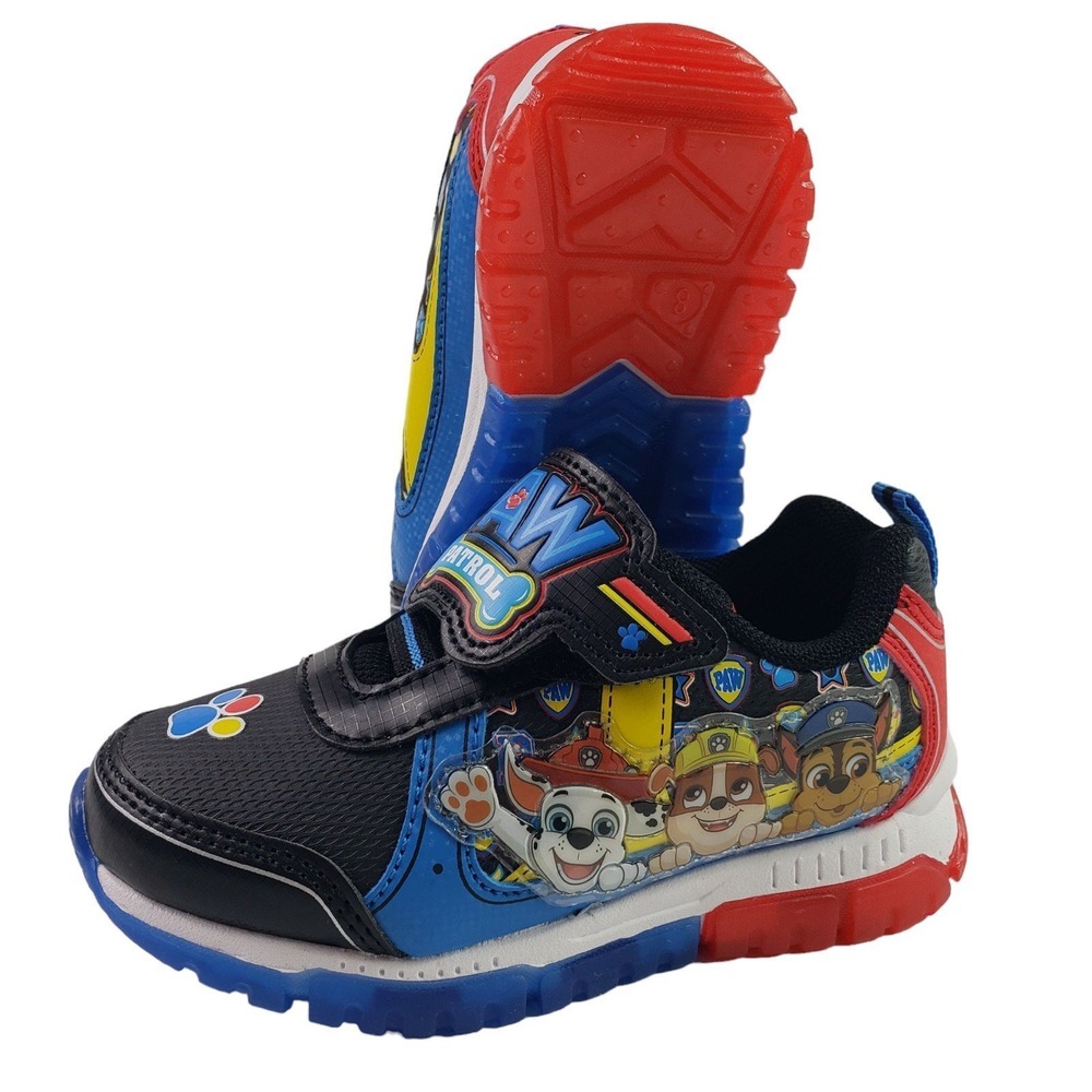 Paw Patrol Toddler Boys Light up‎ Sneakers Size 8 Blue Slip on Lightweight Shoes - Picture 5 of 12